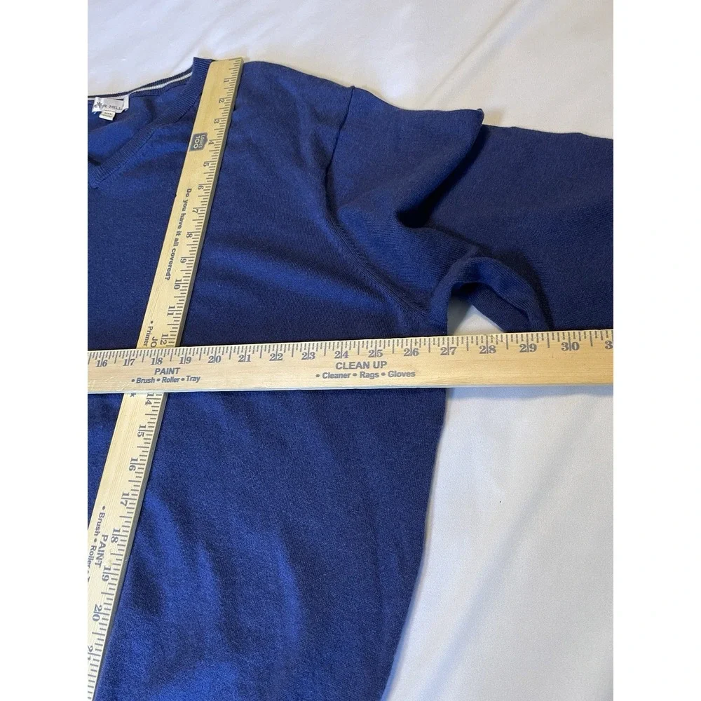 Peter Millar Blue SILK CASHMERE‎ Cotton V-Neck Jumper Pullover Sweater Size 2XL